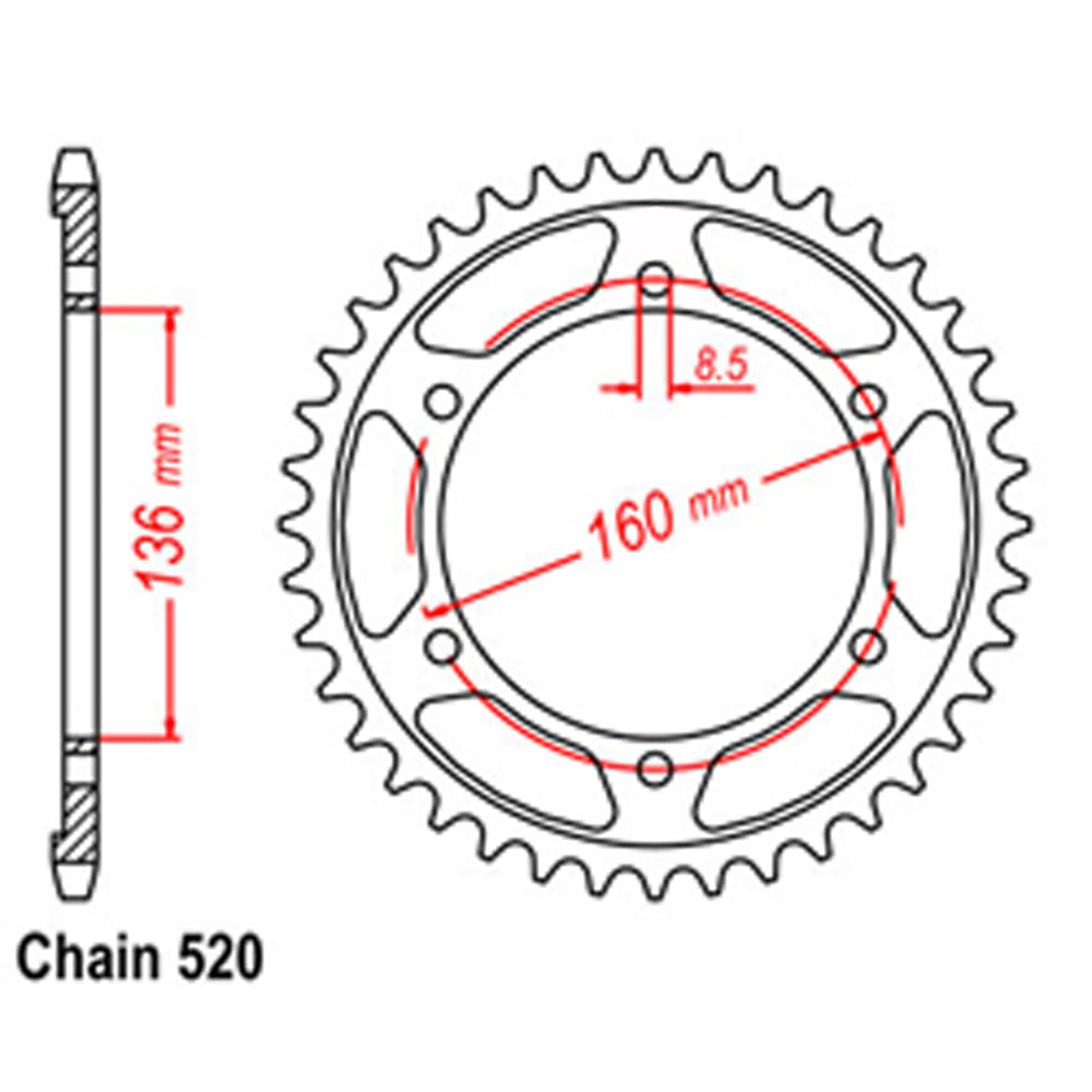 Rear Sprocket BMW APRILIA 520