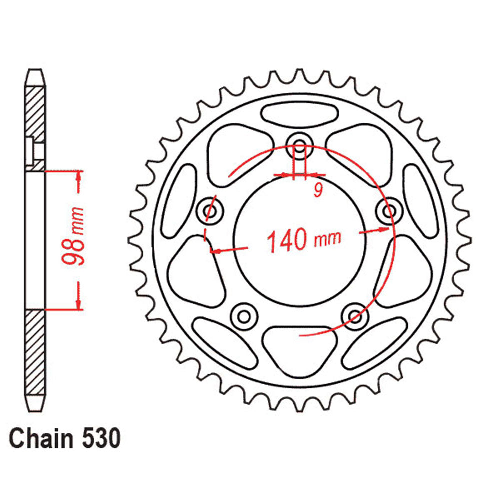 Rear Sprocket HARLEY 530 Black