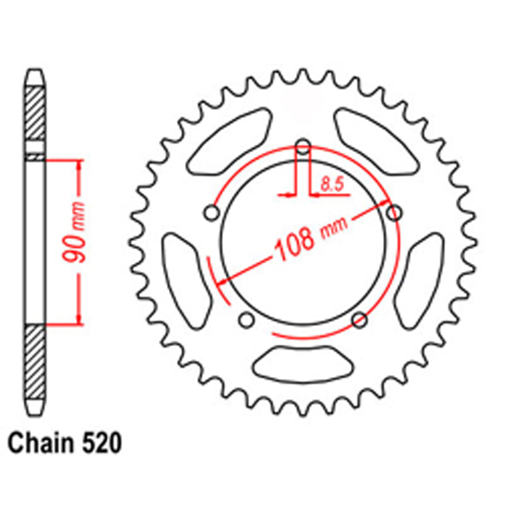 Rear Sprocket MUZ 520*