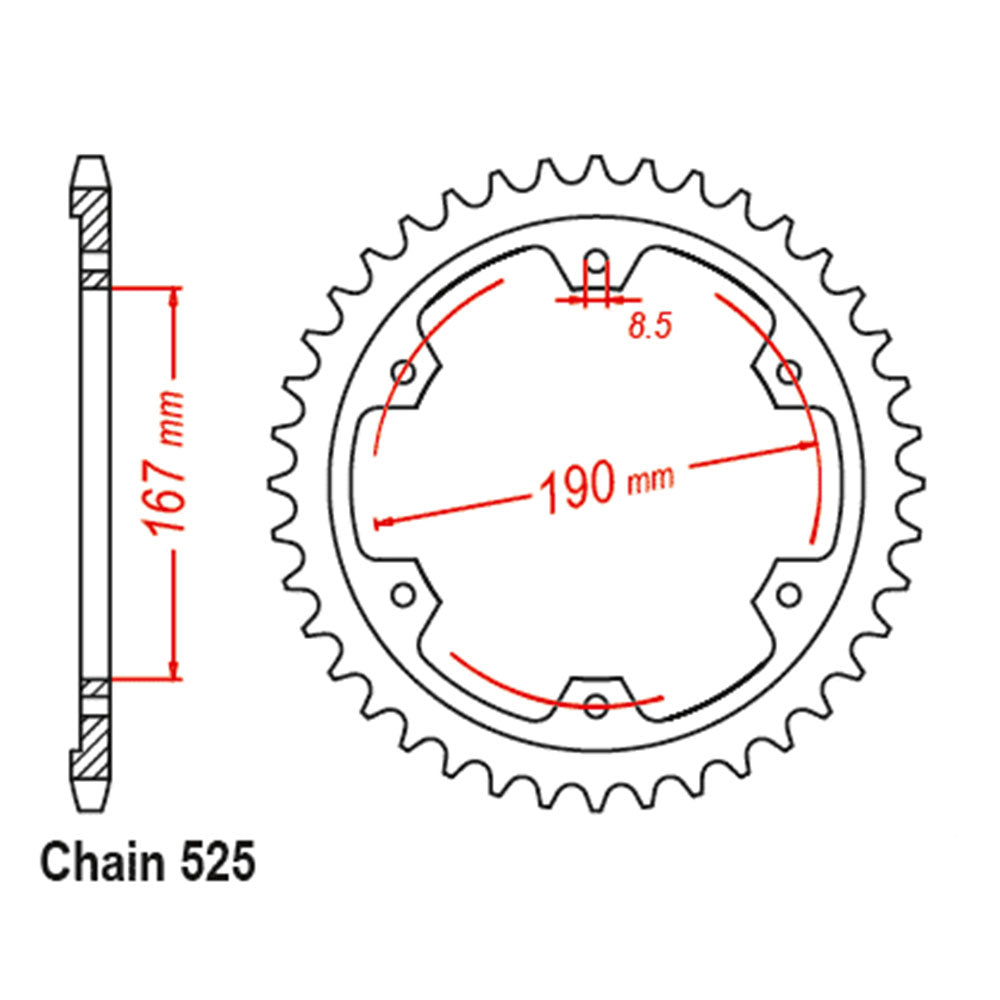 Rear Sprocket TRIUMPH 525