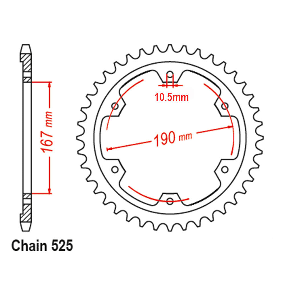 Rear Sprocket TRIUMPH 525 Black