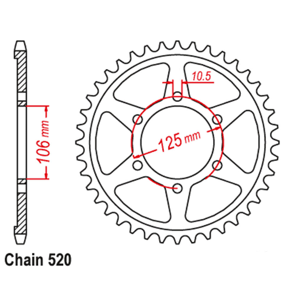 Rear Sprocket TRIUMPH 520
