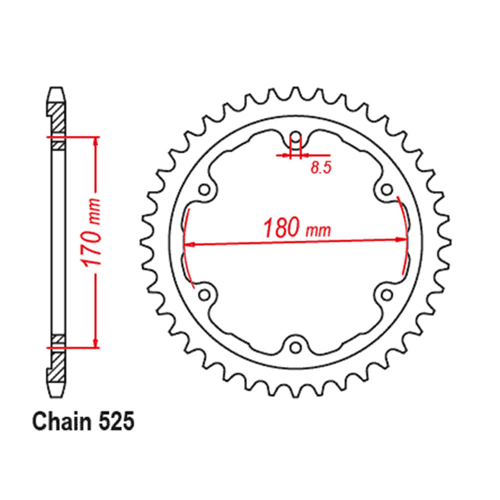 Rear Sprocket TRIUMPH 525