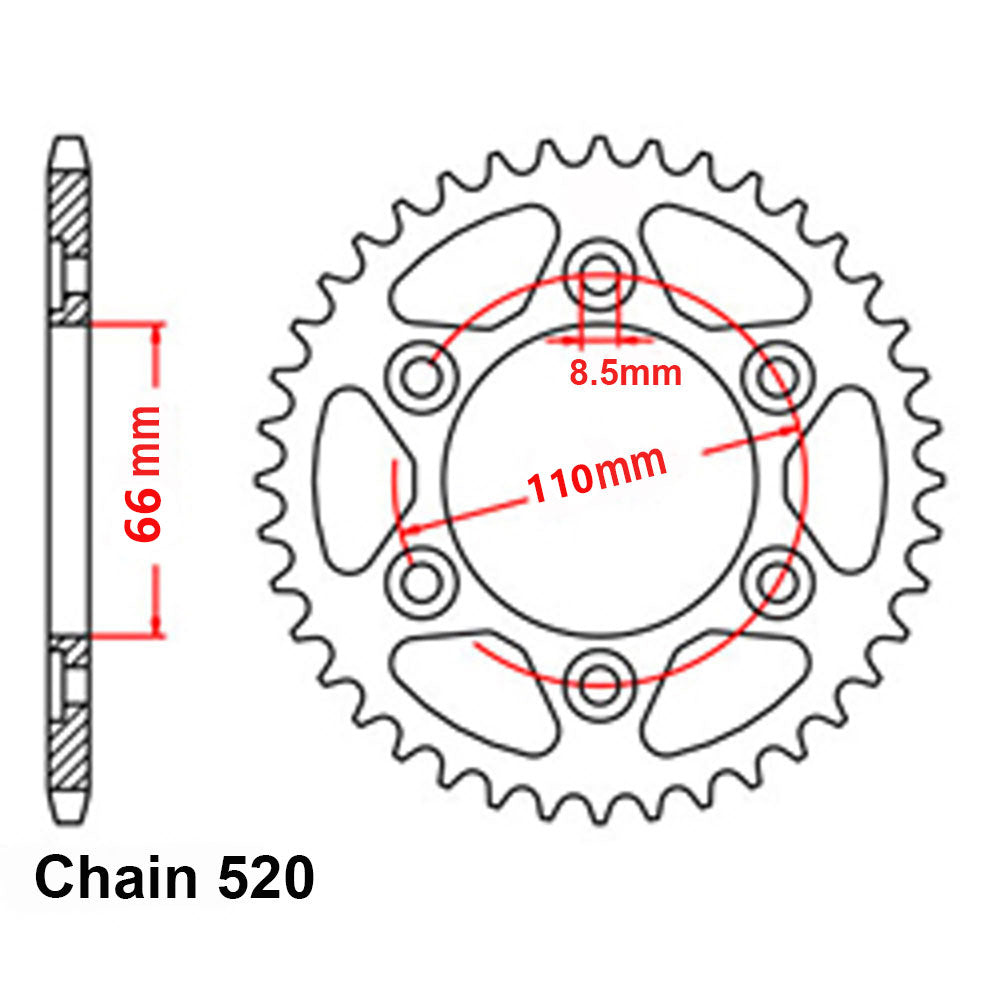 Rear Sprocket TRIUMPH 520 Black