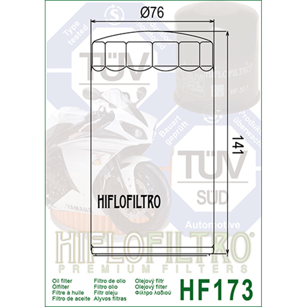 HIFLO Oil Filter HF173C Chrome Tool T52-7614