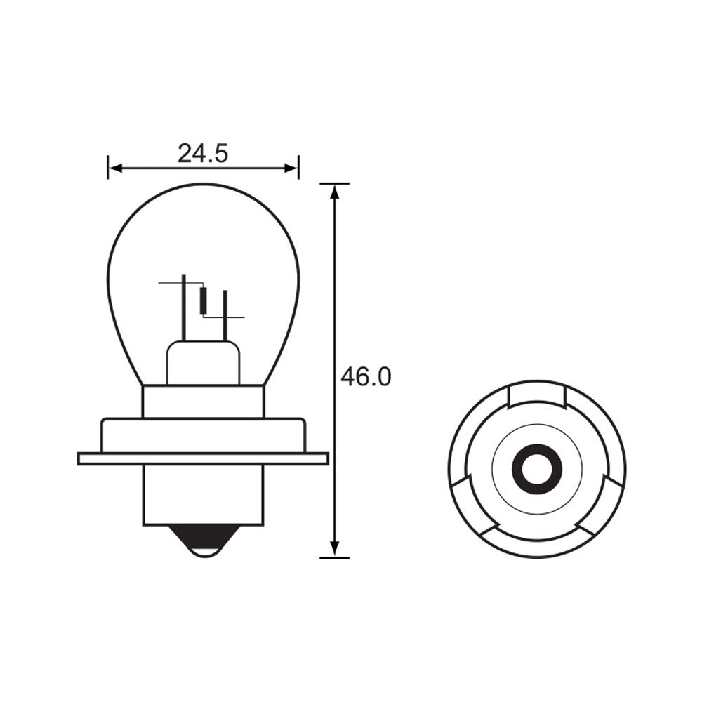 Bulb 12V 15W Headlight P26S Scooter (1)*