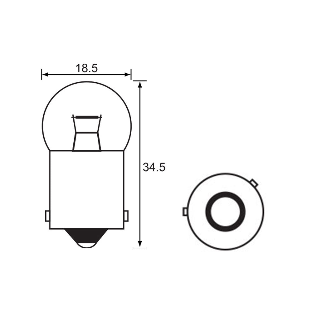 Bulb 12V 10W Indicator Orange Offset Pin Ba15S (10)