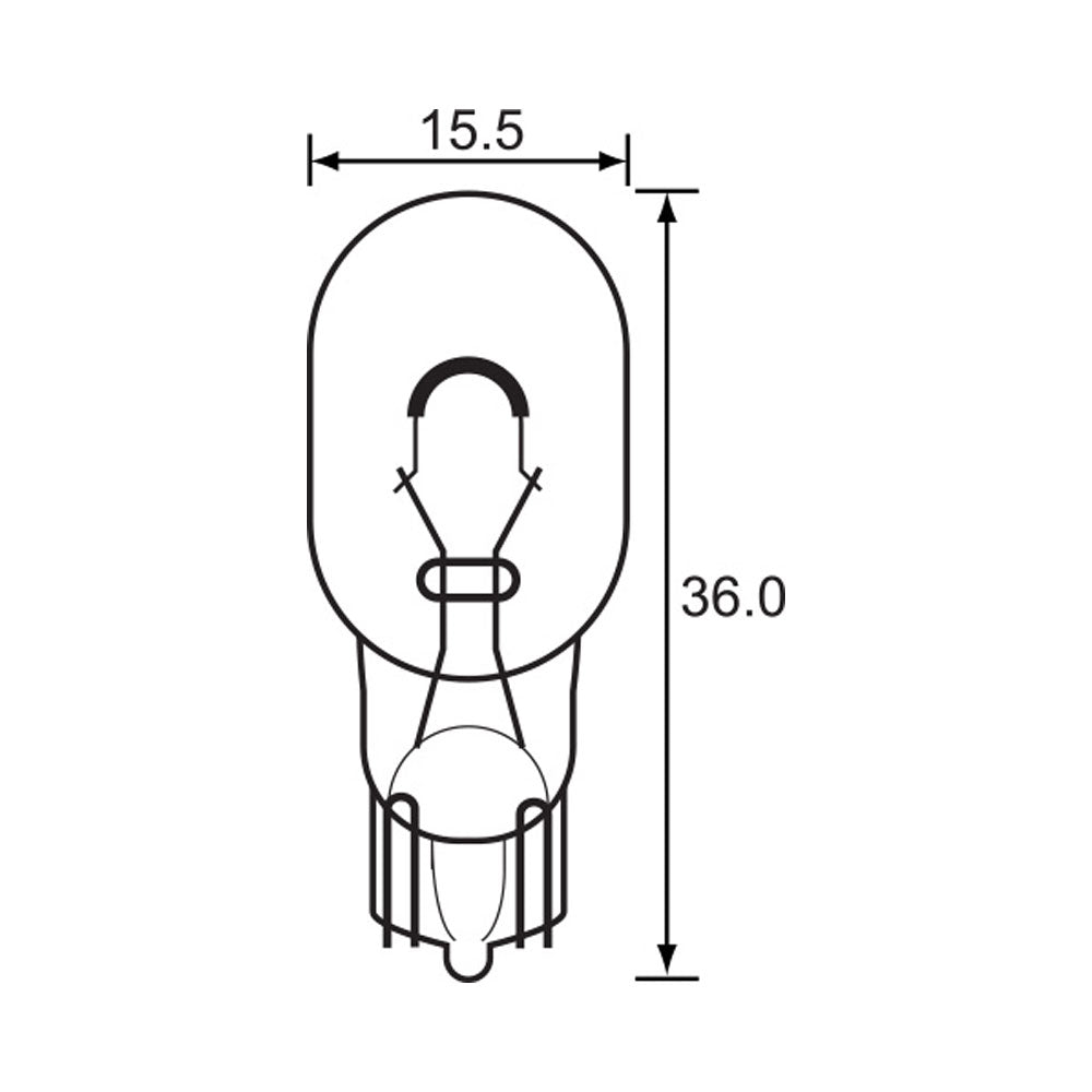 Bulb 12V 16W-W16W Wedge Indicator (10)