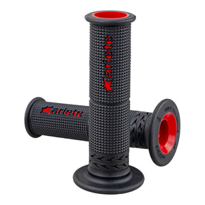 ARIETE Road Racing Grips Estoril Soft Black/Red 120mm O/End