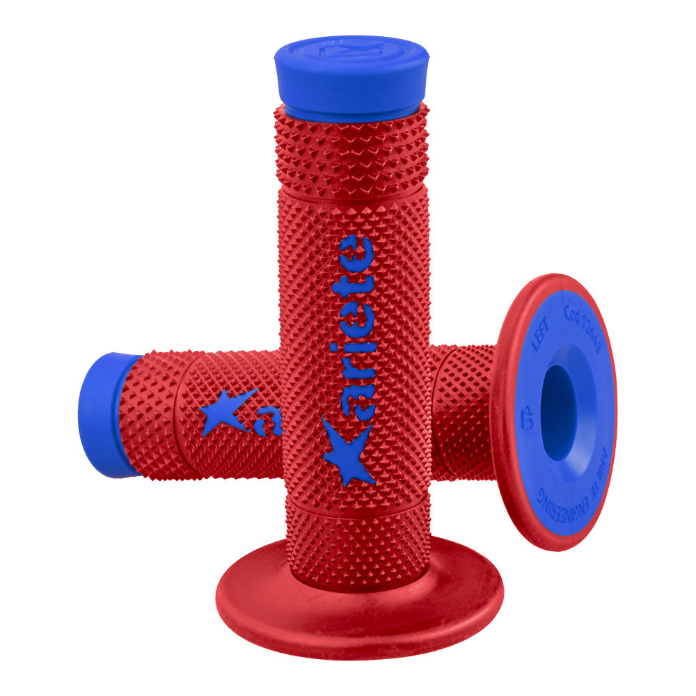 ARIETE MX Grips - Vulcan - Dual Compound - Red/Blue