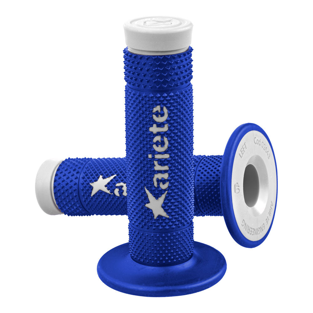 ARIETE MX Grips - Vulcan - Dual Compound - Blue/White