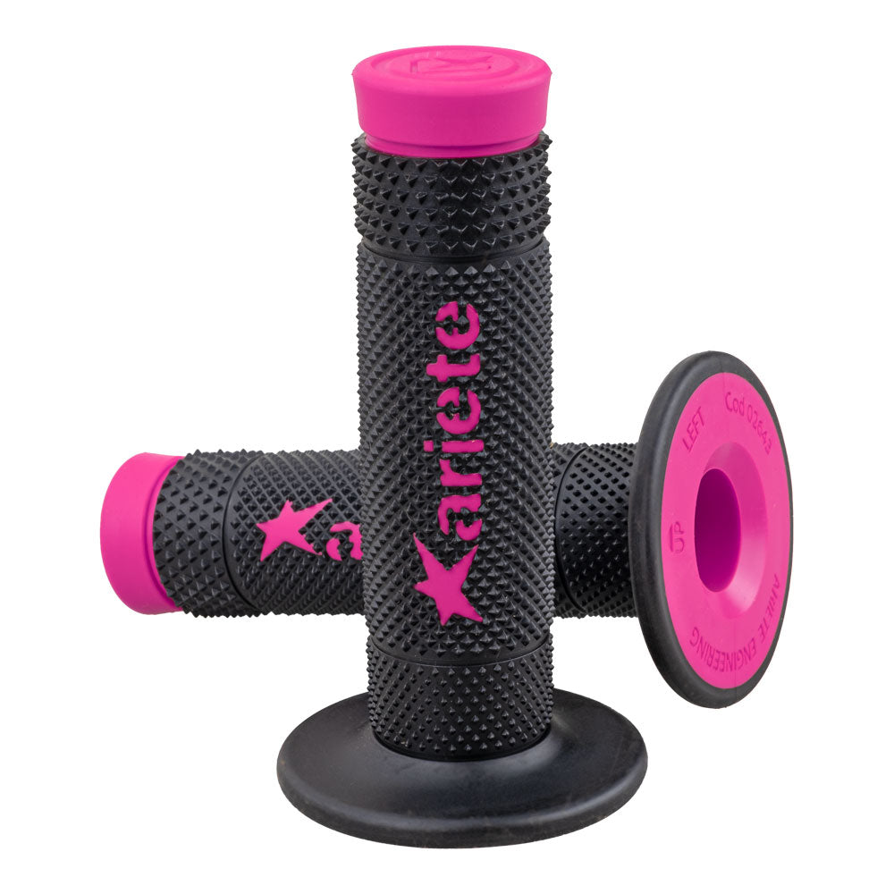 ARIETE MX Grips - Vulcan - Dual Compound - Black/Pink