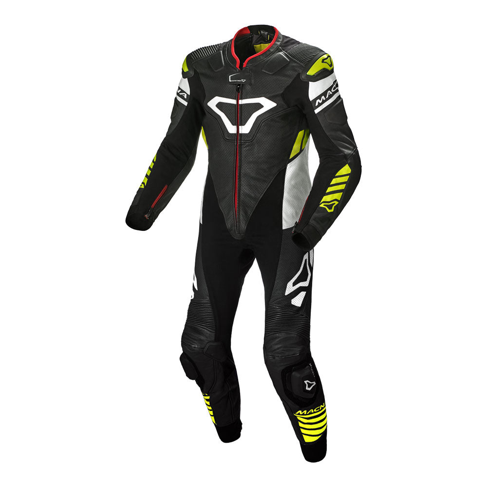 MACNA Suit Tracktix 1pc Black/White/Yellow 54 XL*