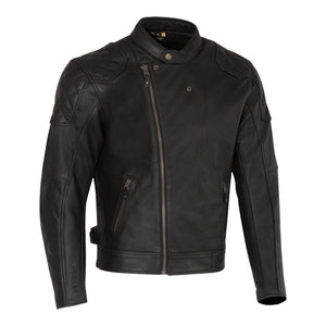 MERLIN Jacket Chester Caf‚ D3O Leather Black 50 4XL