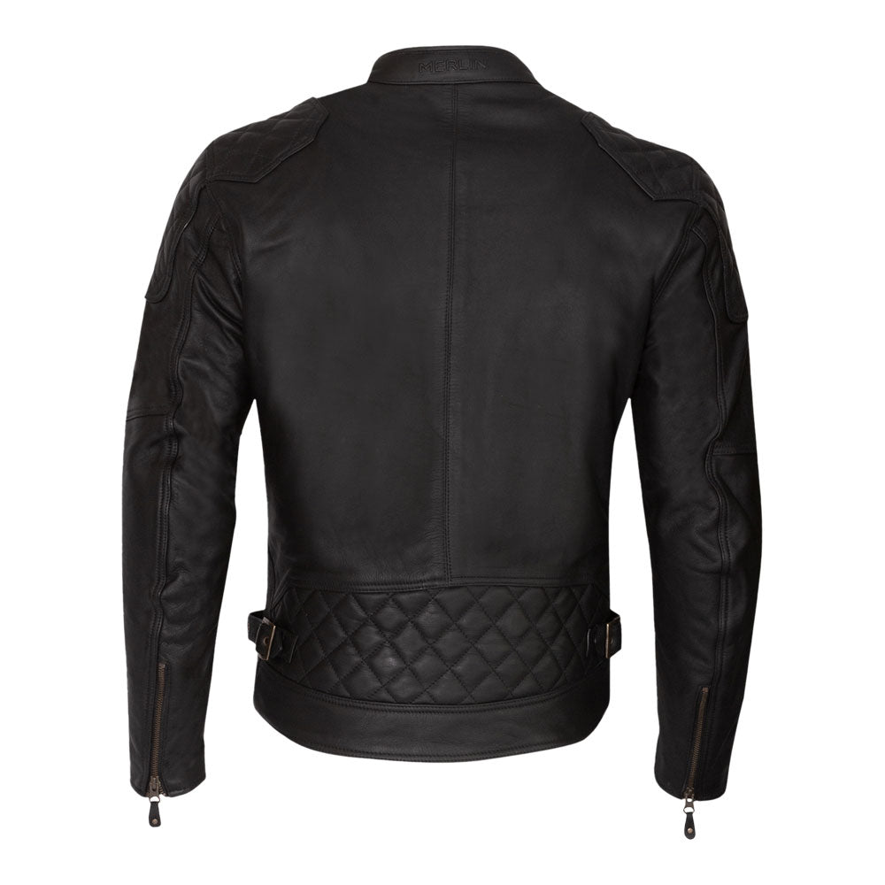 MERLIN Jacket Chester Caf‚ D3O Leather Black 50 4XL