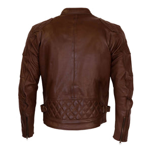 MERLIN Jacket Chester Caf‚ D3O Leather Brown 42 L