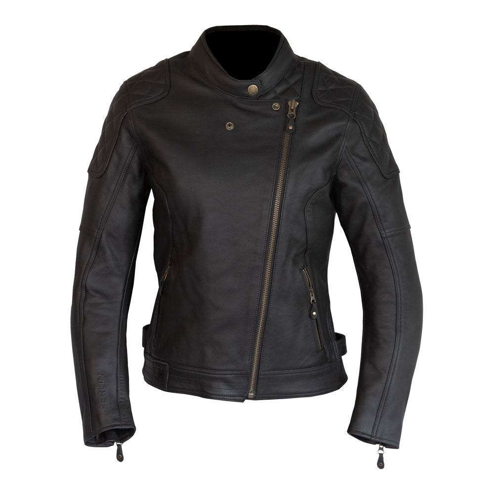 MERLIN Jacket Ladies Bristol Caf‚ D3O Leather Black 18 2XL