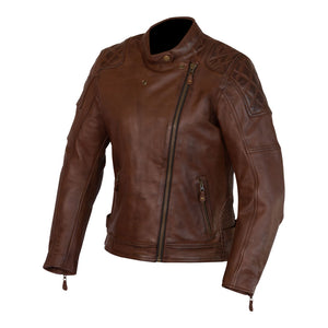 MERLIN Jacket Ladies Bristol Caf‚ D3O Leather Brown 8 XS
