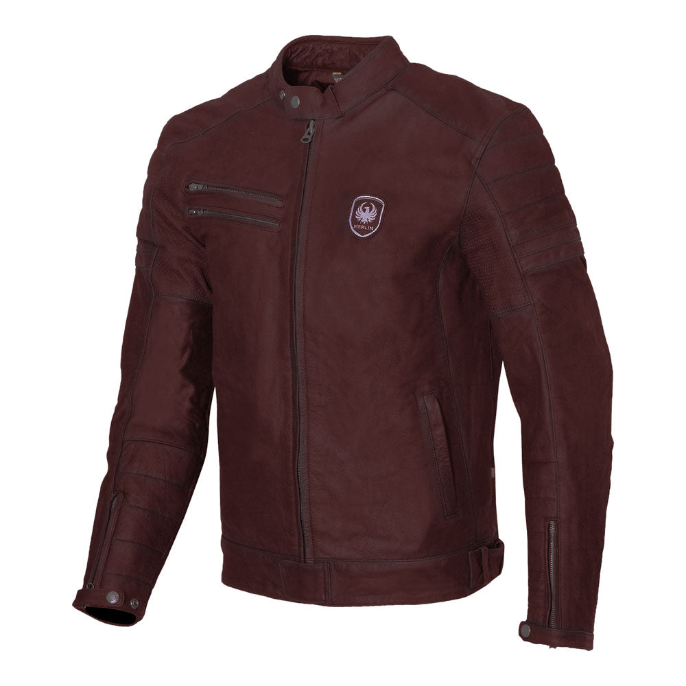 MERLIN Jacket Alton II D3O Leather Oxblood 44 XL