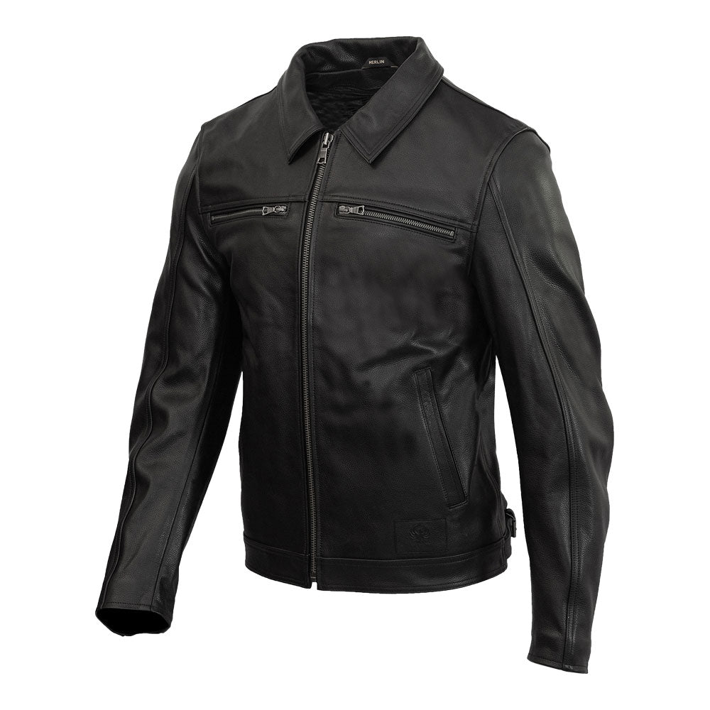 MERLIN Jacket Kingsbury D3O Leather Black 40 M