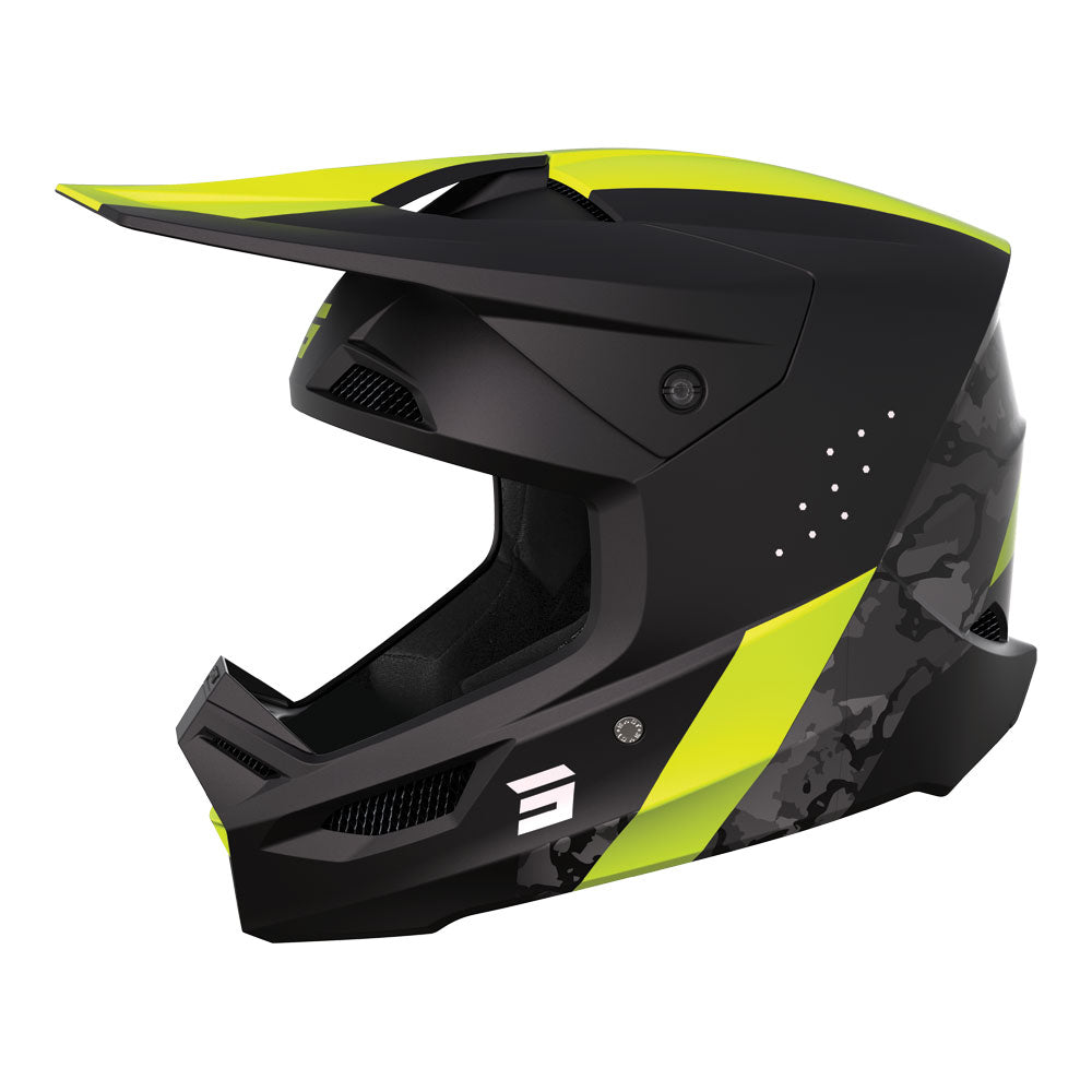 SHOT Helmet Race Camo Matt Black/Neon Yellow MIPS 2XL*