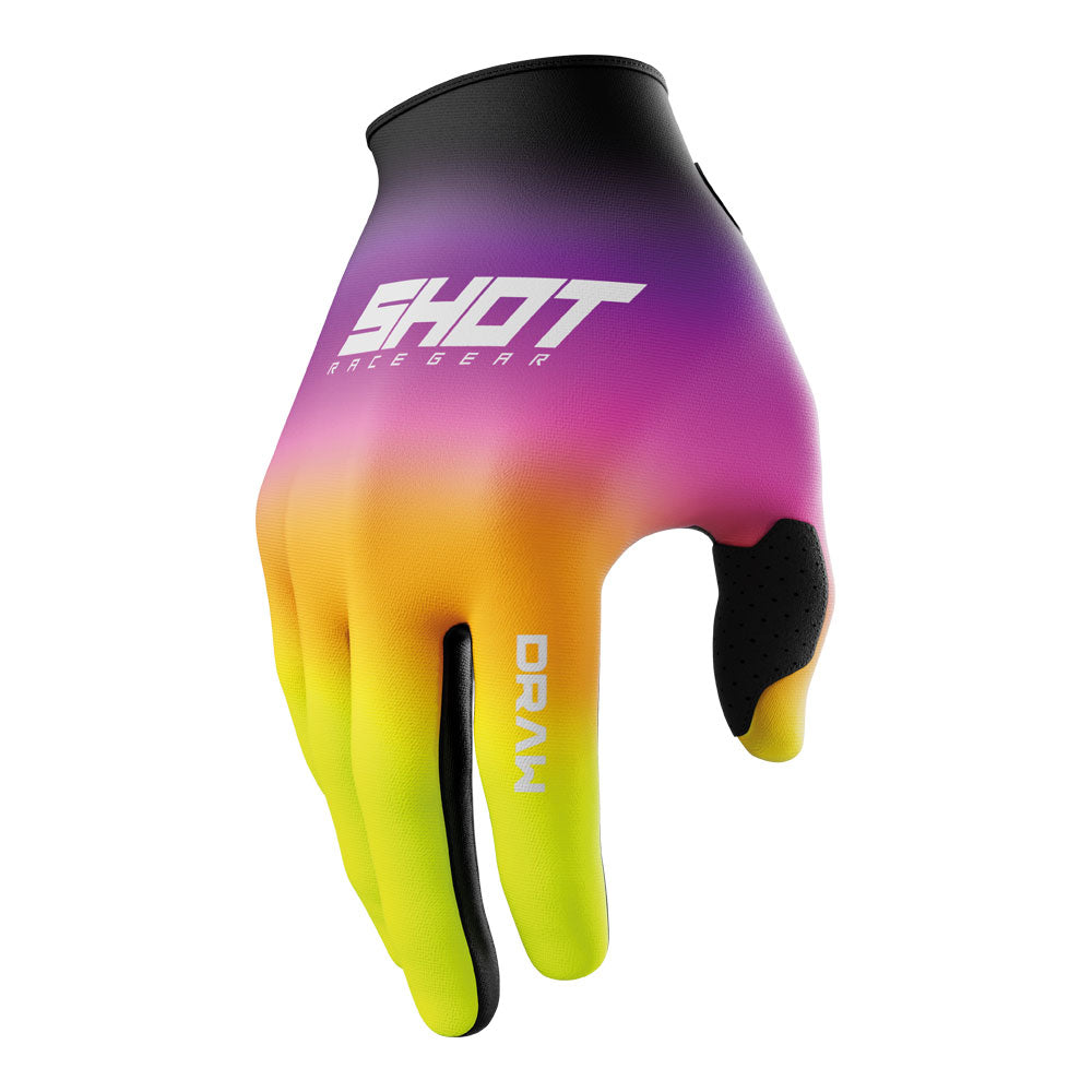 SHOT Kids Gloves Draw Shade Pink/Neon Yellow 4/5