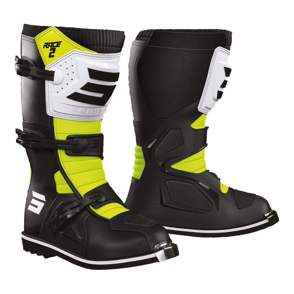 SHOT Kids Boots Race 2 Black/White/Neon Yellow 37/K5.5*