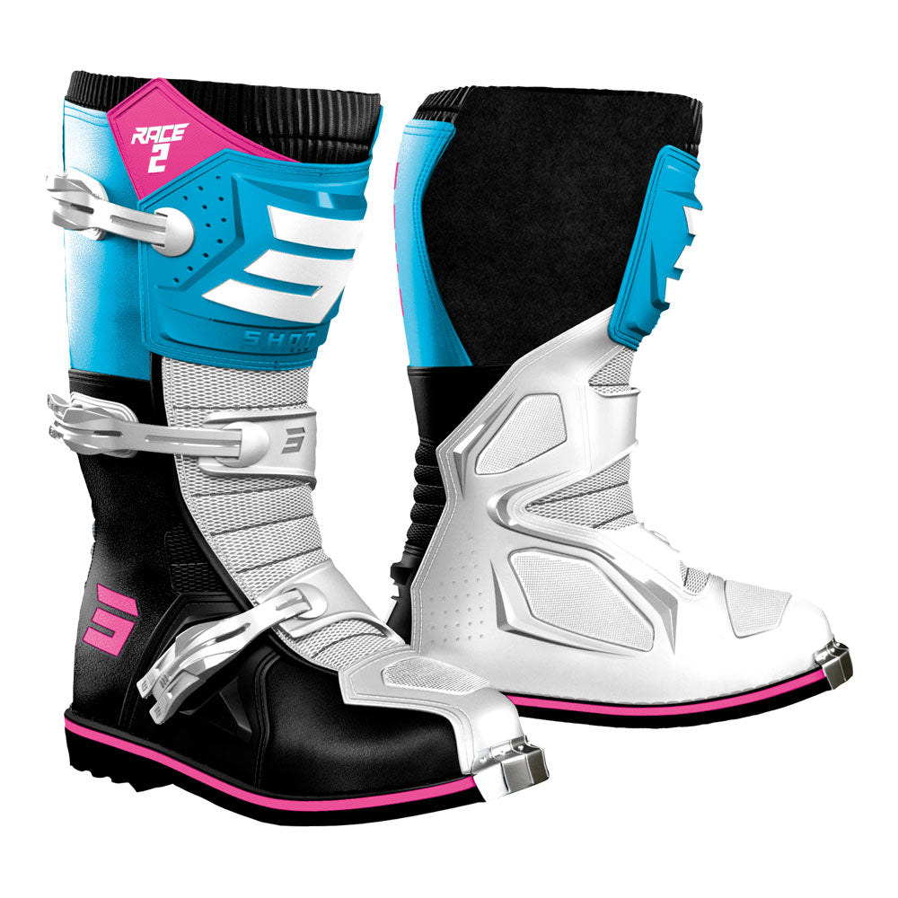 SHOT Kids Boots Race 2 White/Blue/Pink 31