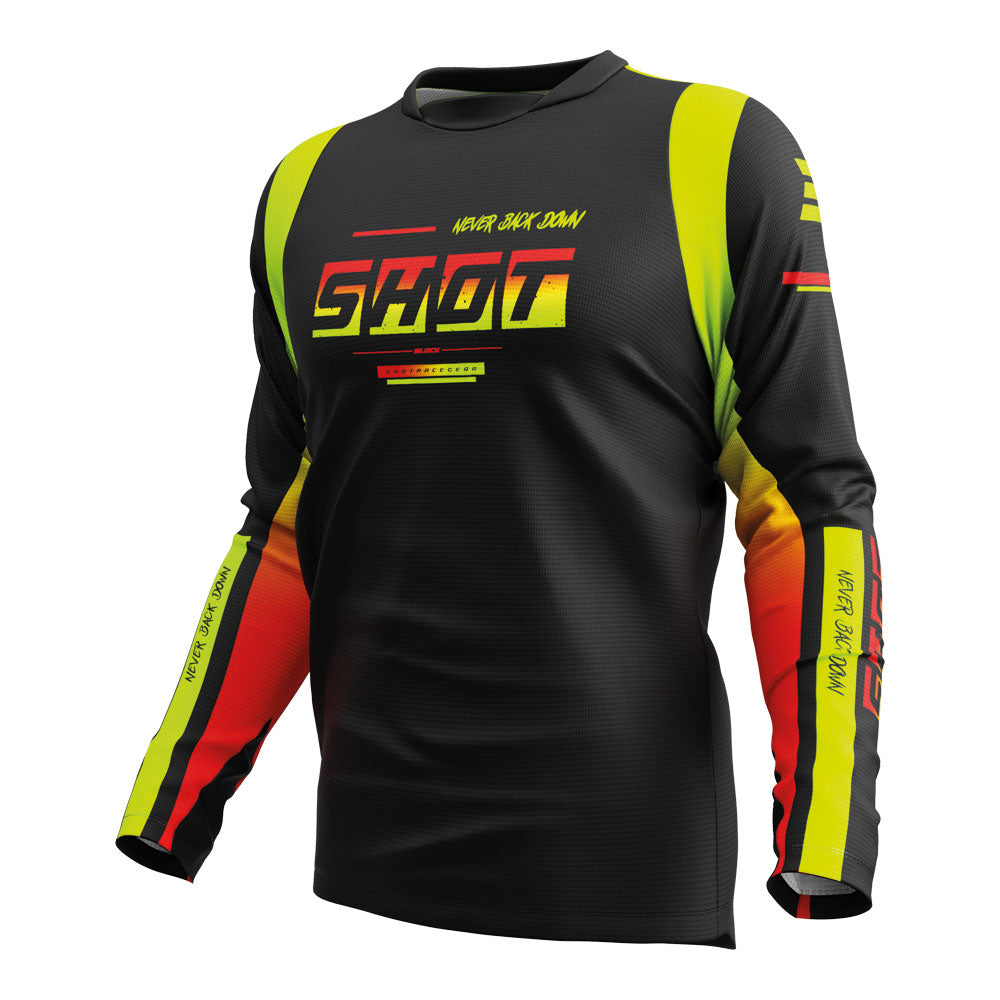 SHOT Jersey Devo Block Neon Yellow XS