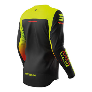 SHOT Kids Jersey Draw Block Neon Yellow 8/9