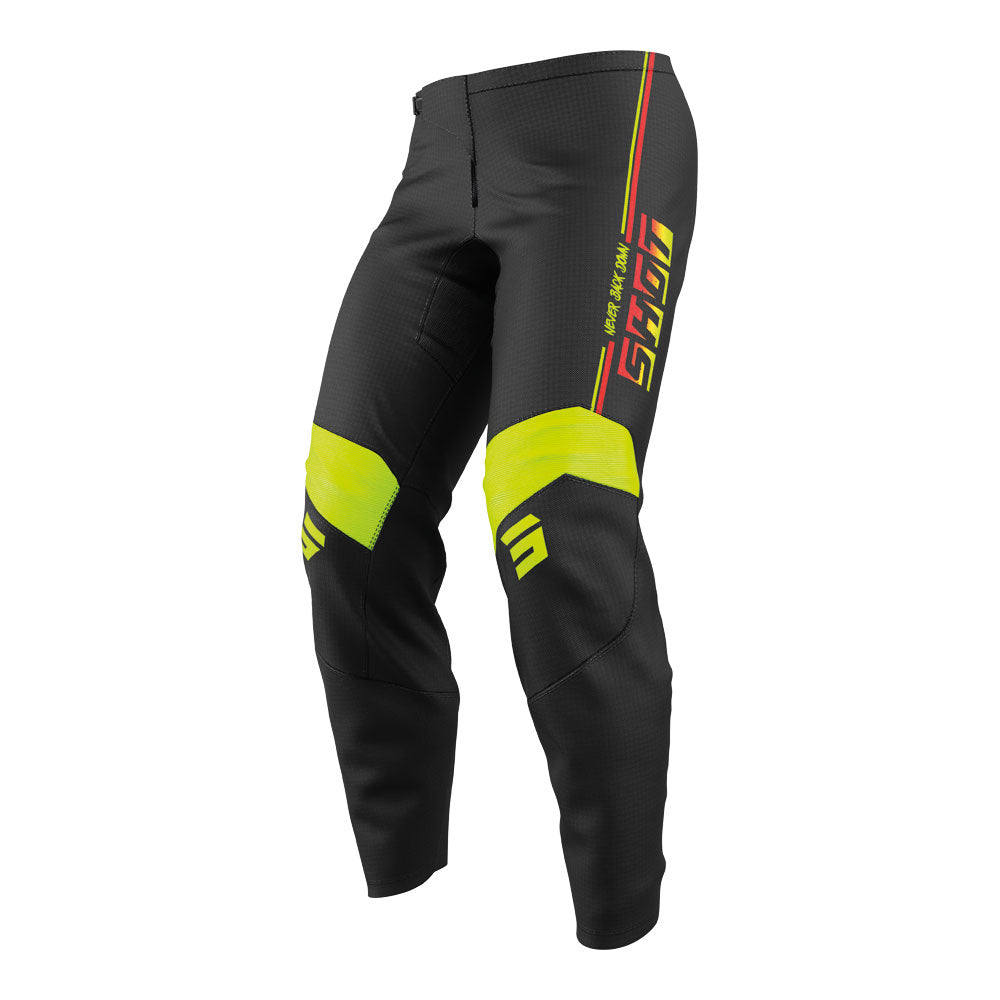 SHOT Kids Pants Draw Block Neon Yellow 10/11 US24