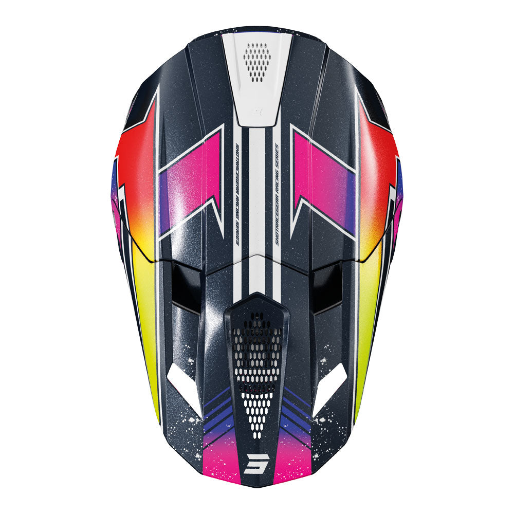SHOT Helmet Lite Racing Blue/Neon Yellow Pearly L*