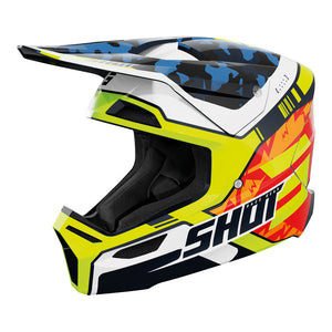 SHOT Helmet Furious Flash Blue/Neon Yellow Glossy 2XL