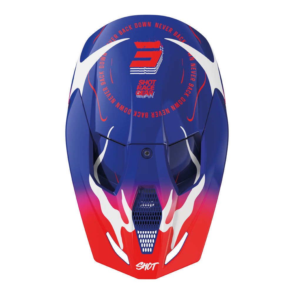 SHOT Kids Helmet Furious Beast Blue/Red Glossy YS