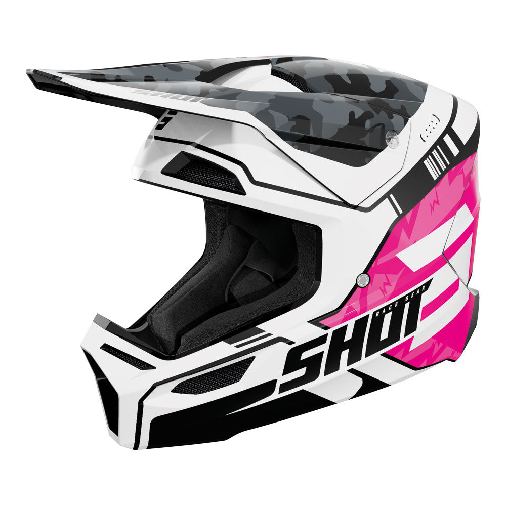 SHOT Kids Helmet Furious Flash Pink Glossy YM