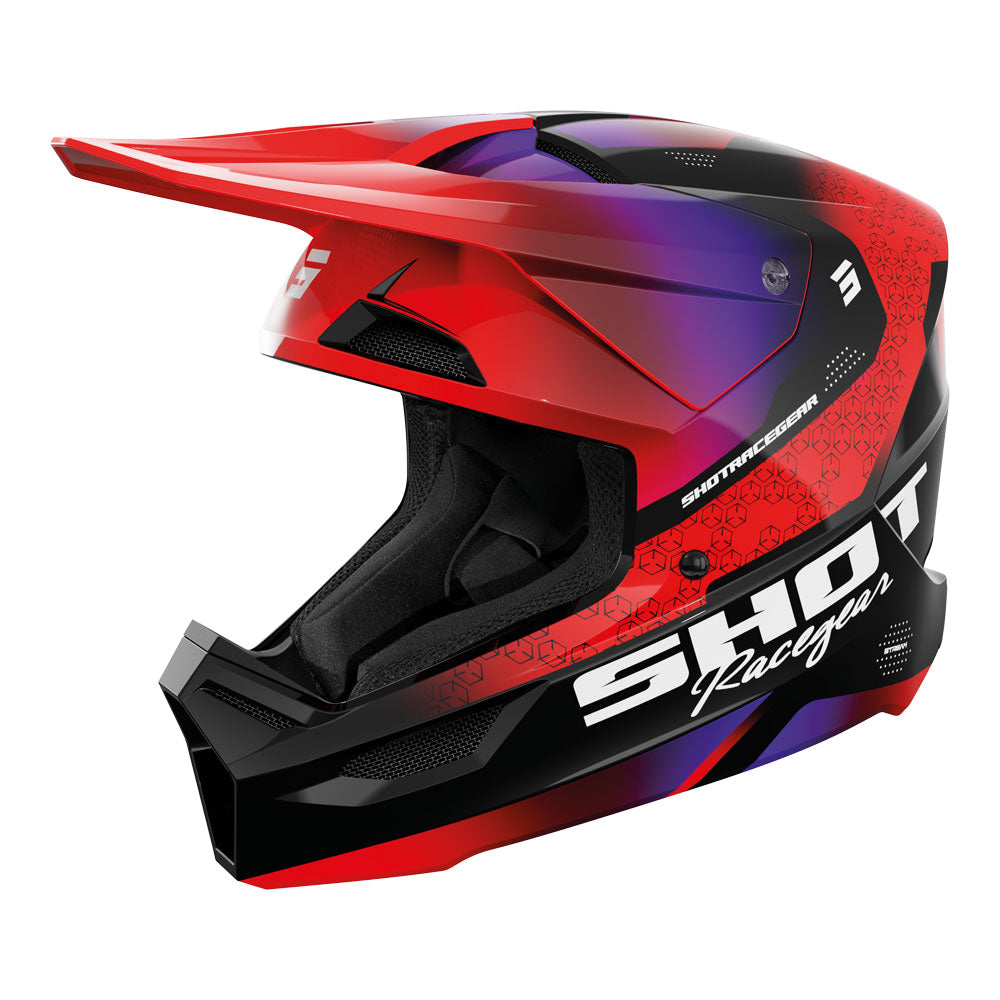 SHOT Kids Helmet Furious Stream Red Glossy YS