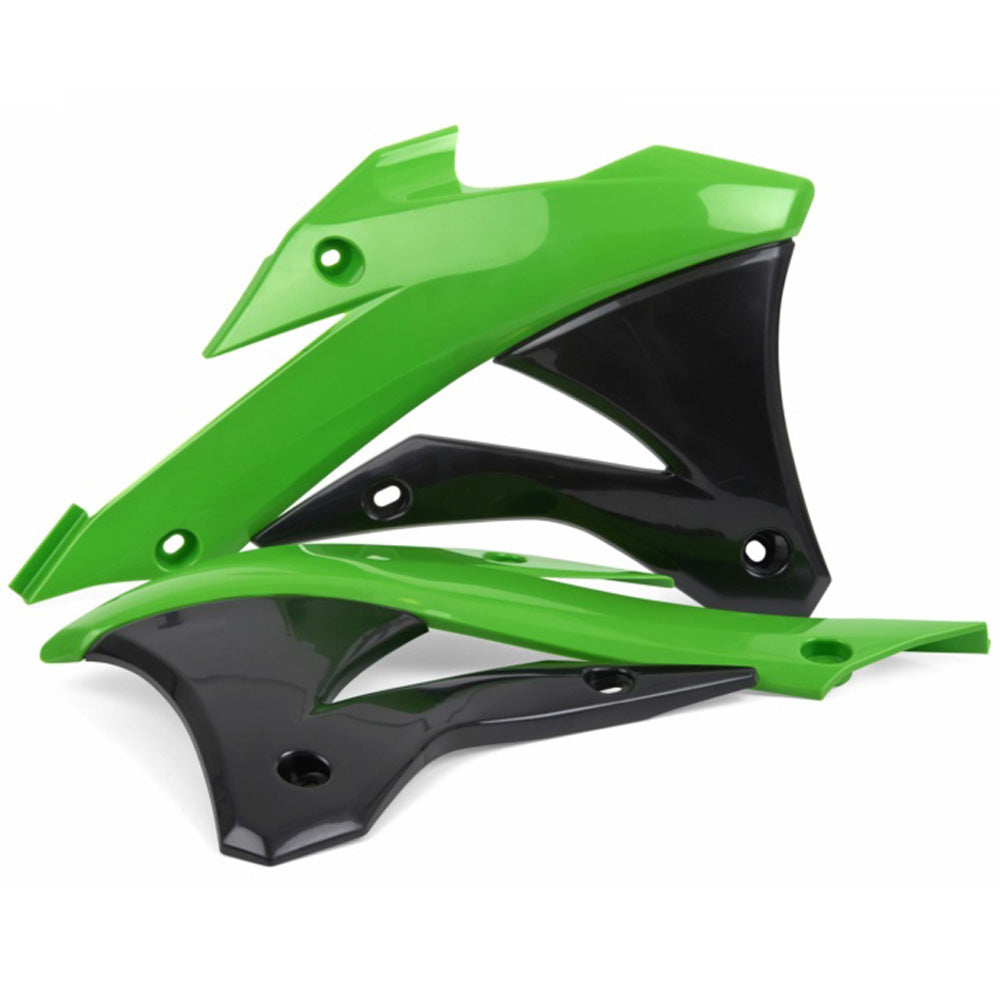 POLISPORT Radiator Shrouds KAW KX85 14-21 OEM Green/Black^