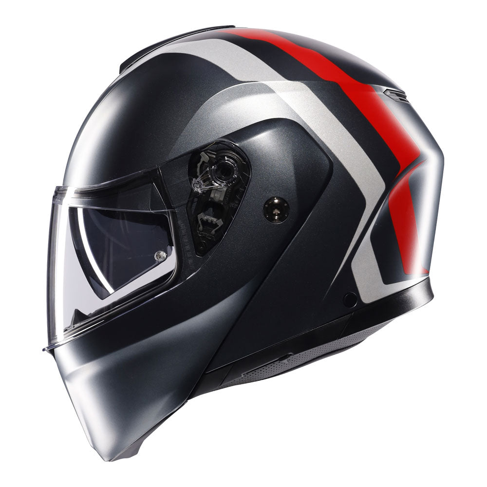 AGV Streetmodular Resia Matt Grey/Silver/Red M