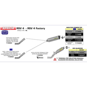 ARROW APR Silencer Race-Tech Aluminium Dark with CF End Cap