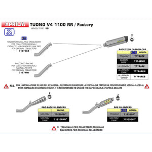 ARROW APR Silencer Race-Tech Aluminium Dark with CF End Cap