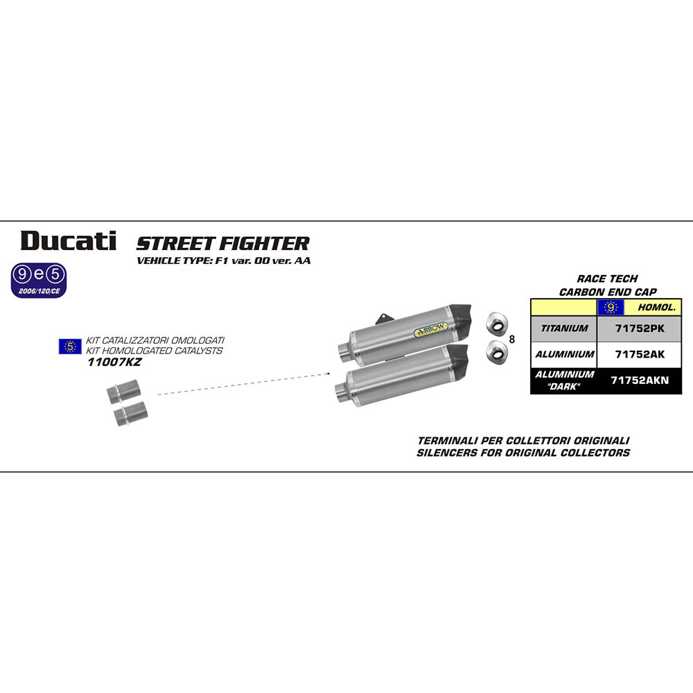ARROW DUC Silencer Race-Tech Titanium with CF End Cap