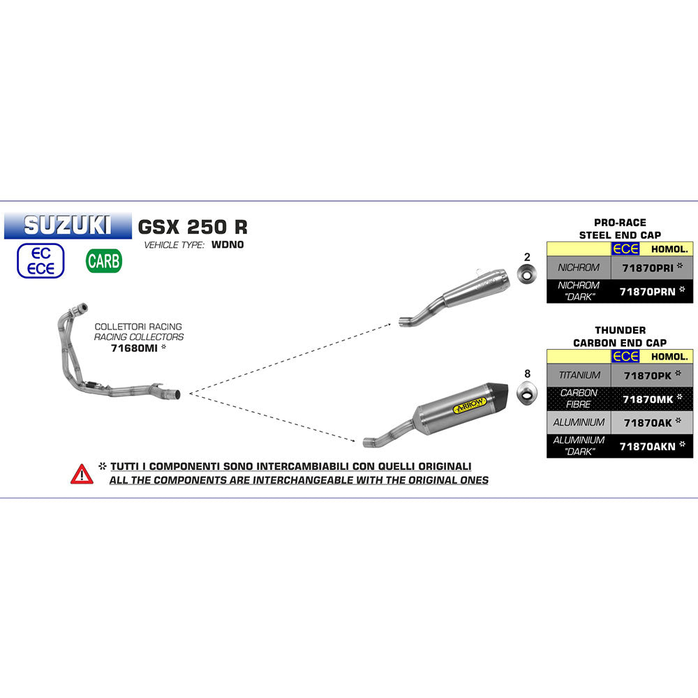 ARROW SUZ Silencer Pro-Race Nichrom Silver with ST End Cap