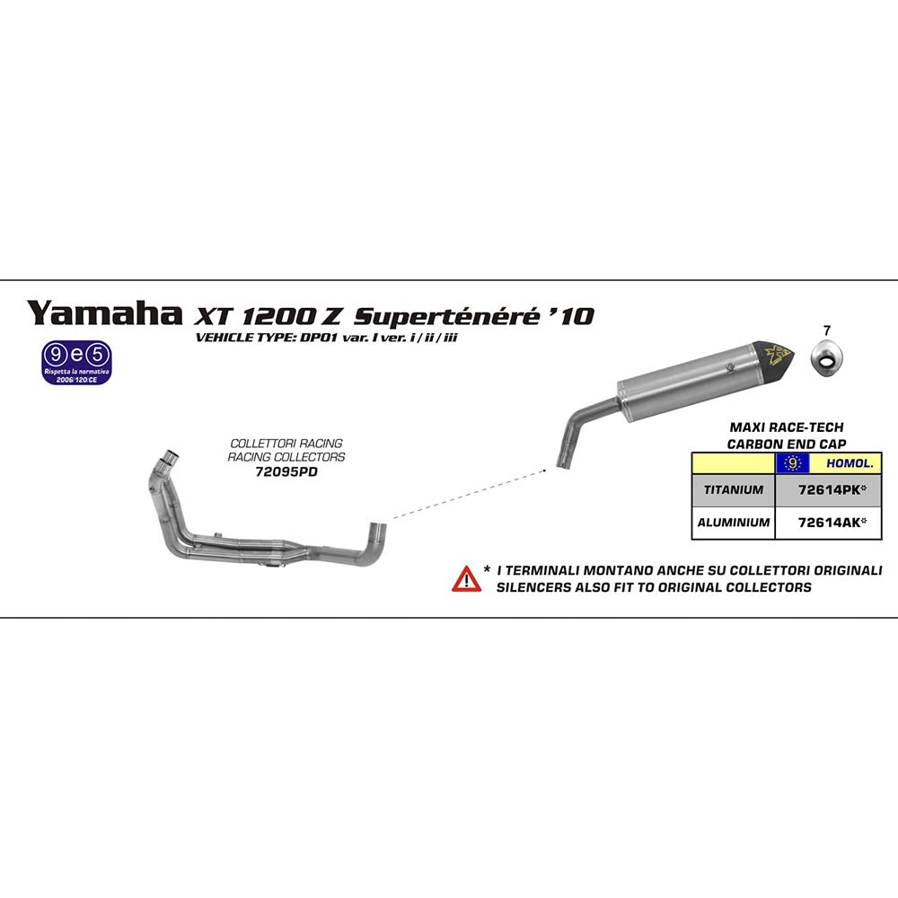 ARROW YAM Silencer Maxi Race-Tech Alu Dark with CF End Cap