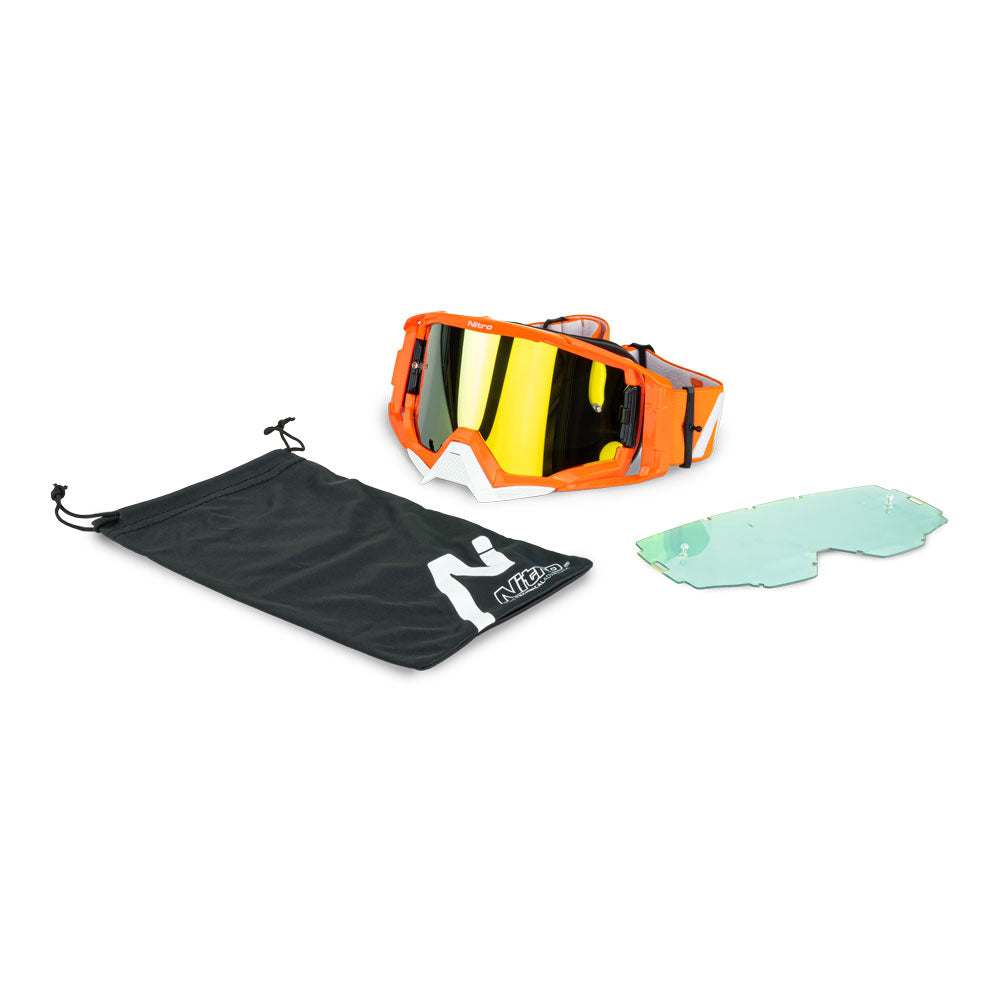NITRO NV-150 MX Goggle Orange Frame Gold Lens