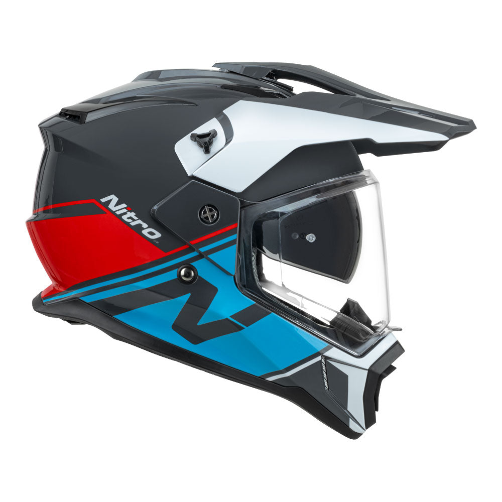 NITRO MX780 Adventure Gloss Grey/Light Blue/Red/White L
