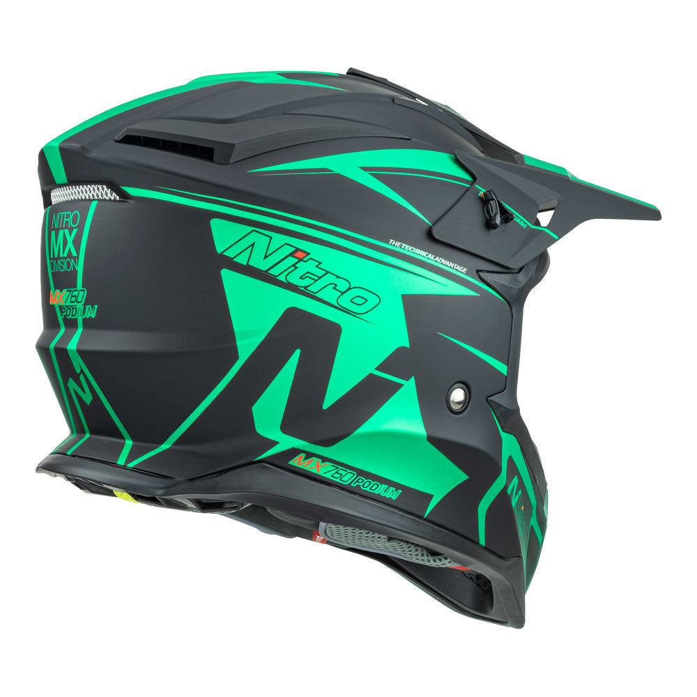 NITRO MX760 Satin Black/Teal XL*
