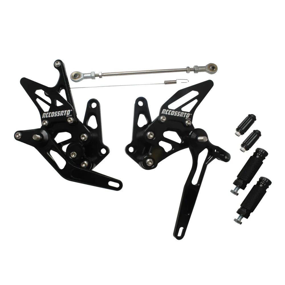 Accossato Adjustable Rearsets for Suzuki GSX-R1300 Hayabusa black