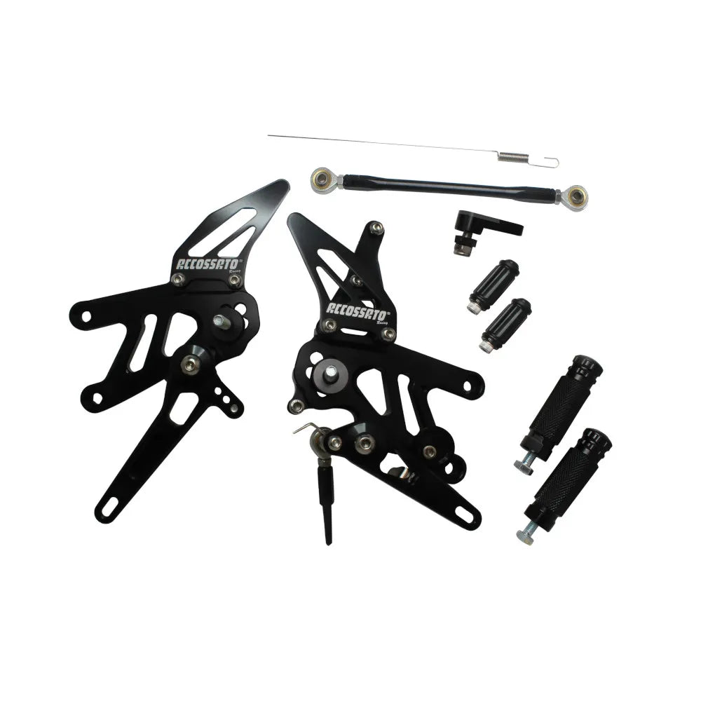 Accossato Adjustable Rearsets for Aprilia RSV4 black