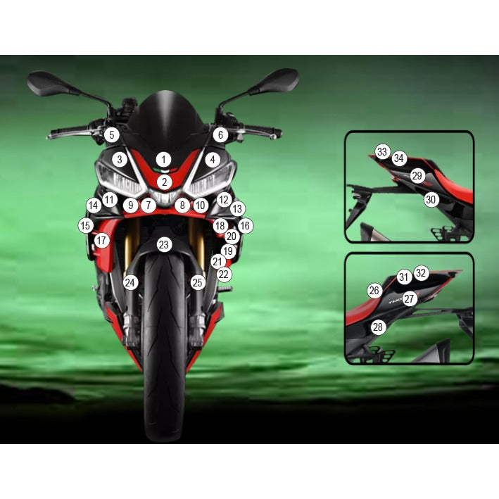 Eazi-Grip Paint Protection Film for Aprilia Tuono V4, gloss