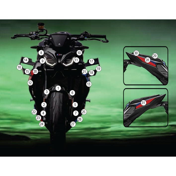 Eazi-Grip Paint Protection Film for BMW M1000R, gloss